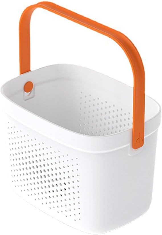 Portable Shower Basket， Small Plastic Bath Basket With Handles,Portable Kitchen Cleaning Supply Storage Tidy Tote Tray Carry Bucket for Shower and Care Accessories