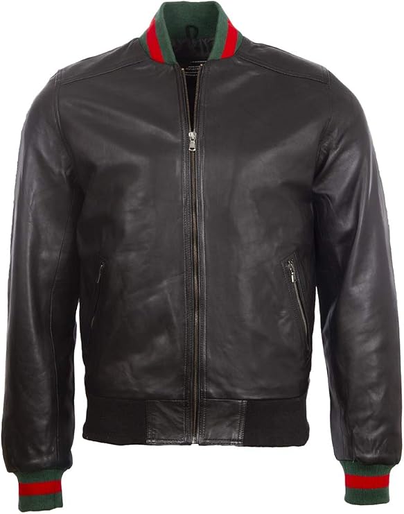 Aviatrix Men's Real Leather Fashion Bomber Jacket (R4CX)