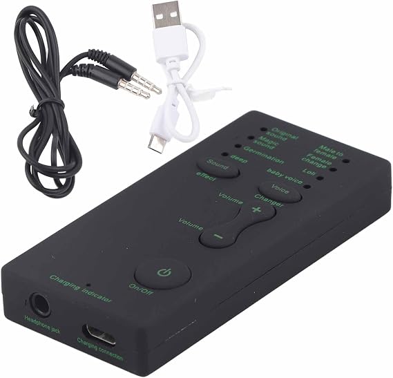 Voice Changer Portable Sound Card Broadcast Voice Changer Device for Mobile Phone Laptop Gaming Small Light Easy Carry Plug and Play [Entertainment]