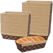 ABuff 50 Pack Paper Loaf Pans, Disposable Paper Baking Loft Mold, 6 x 2.5 x 2 inch Rectangle Paper Baking Pans for Quick Bread Small Pumpkin Breads, Microwave Oven Freezer Safe