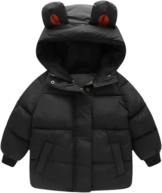 Easygou Kids Padded Down Jacket Snowsuit Unisex Baby Girls Boys Winter Hooded Coat Outerwear Warm Thick Cute Jackets with Pockets