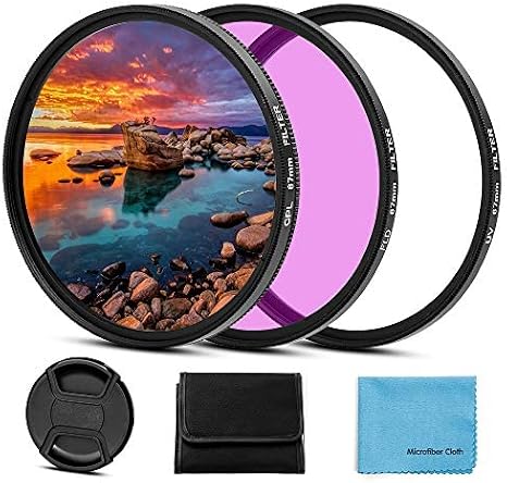 37mm Filter Kit Universal UV CPL FLD Filter Set UV Protection Filter Circular Polarizing Filter Fluorescent Filter with Lens Cap Replacement for Canon Nikon Sony Pentax Olympus Fuji Camera