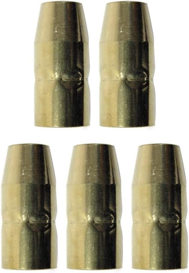 Copper MIG Welding Nozzle 1/2 Inch Slip Type for Hobart 770404, Compatible with M-10 and H10 Series, 0.023-0.035 Wire, 5 Pack