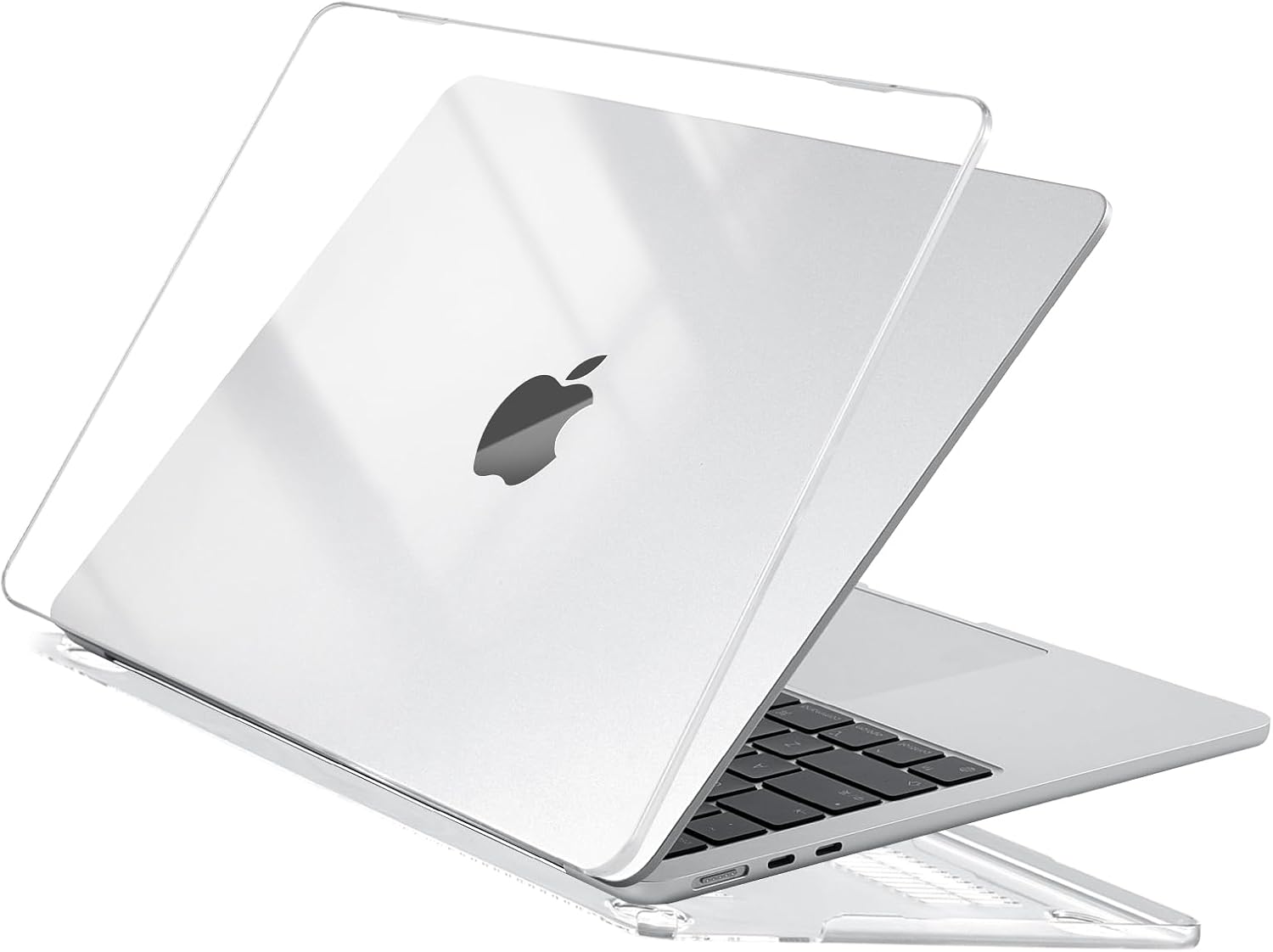 EooCoo Case Compatible with MacBook Air 15 inch M4 M3 M2 Chip 2025 2024 2023 Release A3241 A3114 A2941 [Ultra Craystal Clear] Slim Hard Shell Protective Cover Case, Transparent
