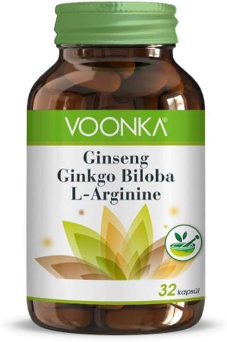 Voonka Ginseng Ginkgo Biloba L-Arginine 30 Capsules 1 Pack