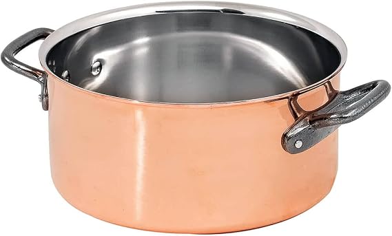 Matfer Bourgeat Copper Casserole Pot, 7 7/8"