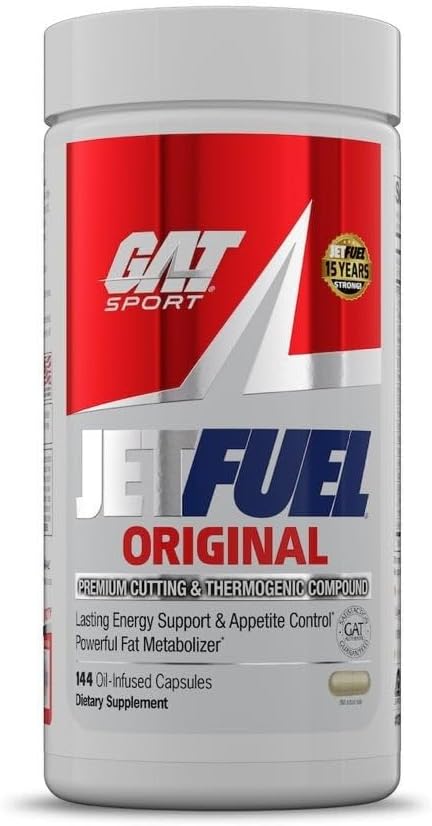 GAT SPORT JETFUEL Original, 48 Oil-Infused Capsules | Thermogenic Supplement, Supports Healthy Energy Levels, Provides Appetite Support*