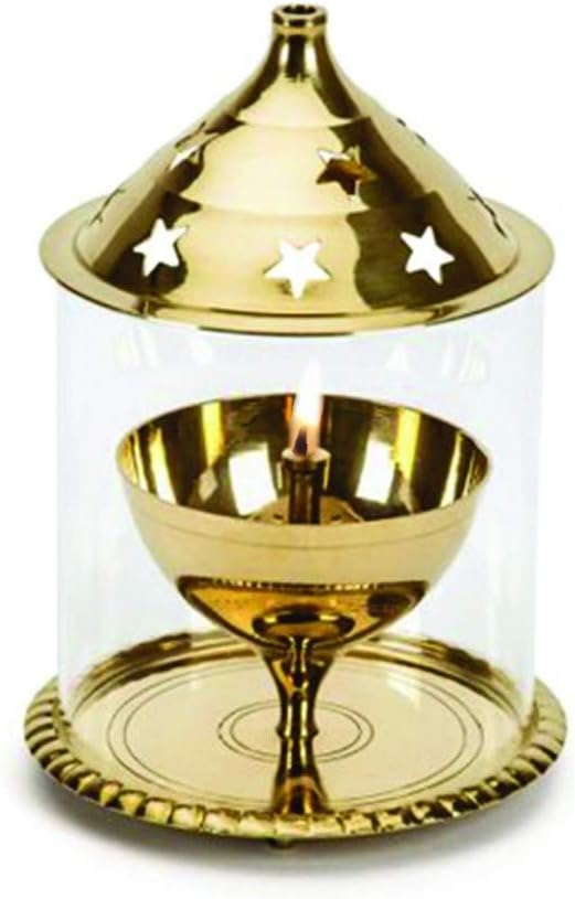Borosil Akhand Diya (Small, Brass)