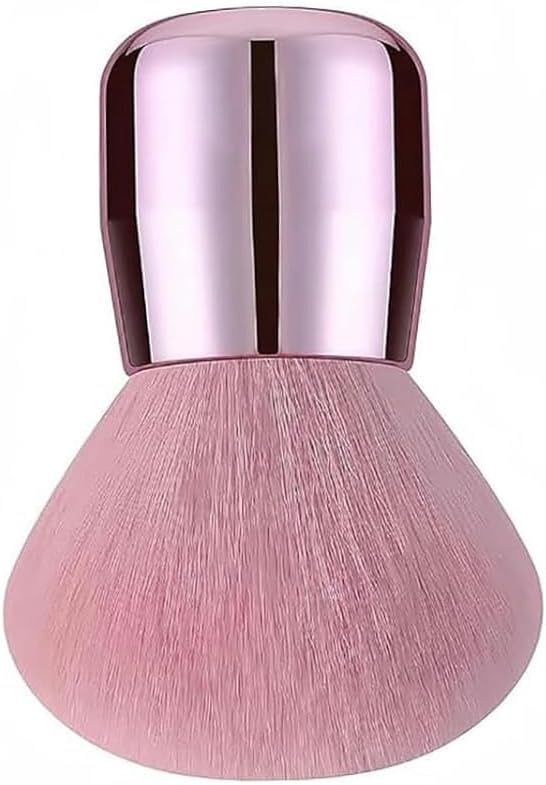 Pink Mini Makeup Blush Brushes, Small Travel Mushroom Head Foundation Brush, Kabuki Brush for Mineral Powder Contouring Cream or Liquid Cosmetics Face Brushes
