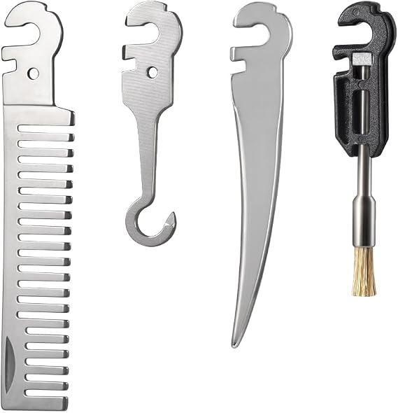Roxon FT08 Build Your Own Multitool Accessory for Flex Multitool (4 pcs A Set Included Comb, Marlin Spike, Mini Brush, Hook) Good for Outdoor & Camping