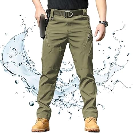 Tactical Pants for Men,Tactical Waterproof Pants,Men's Stretch Hiking Work Cargo with Multi Pockets (Army Green,3X-Large)