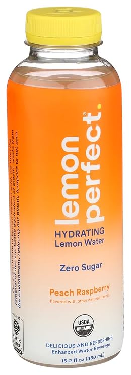 Lemon Perfect, Hydrating Lemon Water Peach Raspberry, 15.2 Oz(Case Of 12)