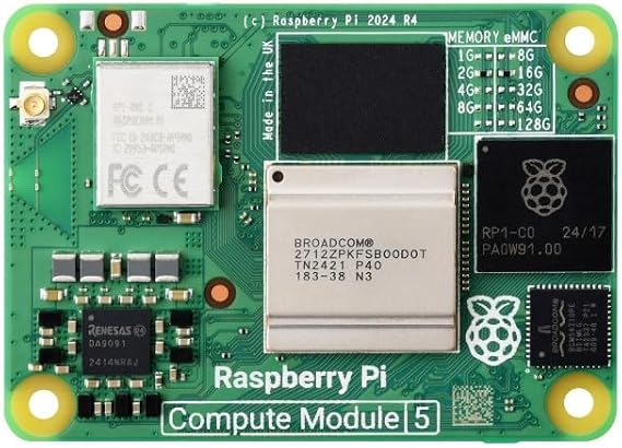 Raspberry Pi Computing Module Core Board Computing Module 5, Wireless / 16GB RAM / 64GB eMMC with Flash CM5116064
