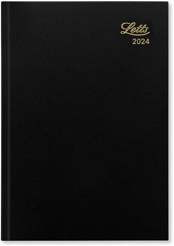 Letts Standard A5 week to view 2024 diary - black