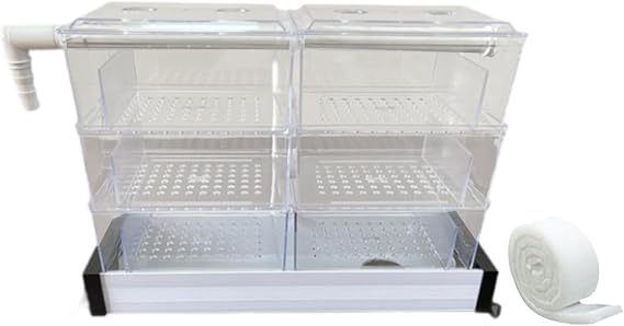 Fenteer Overflow Box for Aquarium Turtle Tank Filter Box Multi Layer Silent Top Mounted Fish Tank Accessory Drip Tray, 6 Boxes