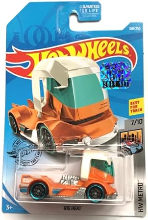 DieCast Hot Wheels Rig Heat (White/Orange) - HW Metro 7/10 (2019 Factory Sealed)
