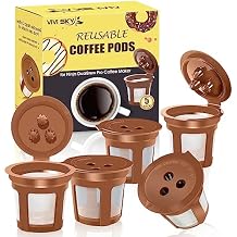 VIVI SKY Reusable Coffee Filter for Ninja Coffee Maker, 4 Cone Filter #4 for Dual Brew, Coffee Accessories (5* K Cups)