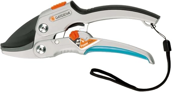 GARDENA SmartCut Ratchet Pruners, Anvil Blade, 2 Handle Positions - 08798