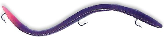 Weedless Worm Fishing Lure, 6-1/4-Inch, Grape Firetail