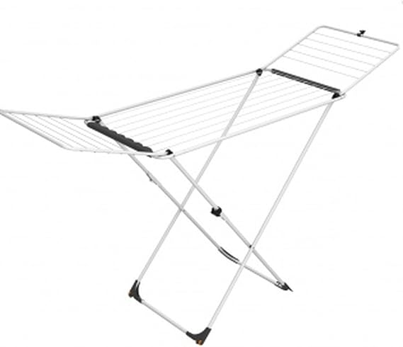 Vileda Universal Clothes Airer Steel 18m Drying Line with Wheels White