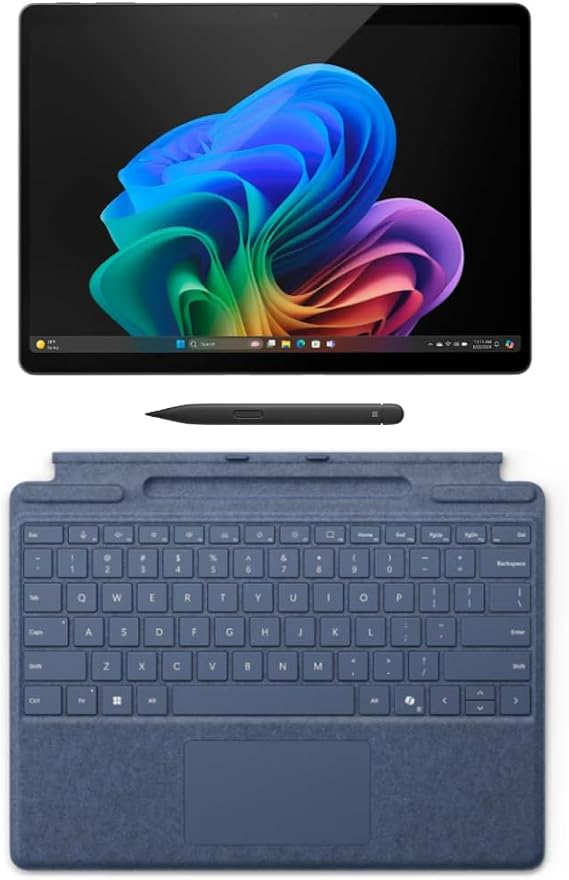 Microsoft Surface Pro 11 Bundle, 2-in-1 Tablet with Pro Keyboard and Slim Pen, Copilot+ PC, 13" Touchscreen OLED Display, Snapdragon X Elite (12 Core), 16GB RAM, 2TB SSD, Windows 11 Pro, Black