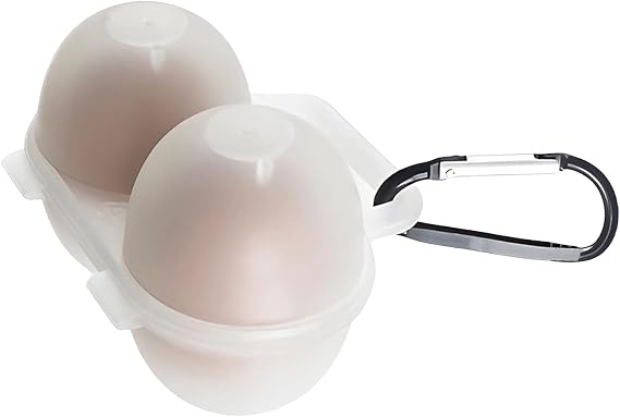 2 Egg Carrier with Clip, 2 Grid Egg Holder Container for Camping and Travel