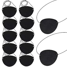 YGDZ Eye Patch, 12pcs Soft Felt Eye Patches for Adults Kids, Adjustable Single Eye Mask for Lazy Eye, Black