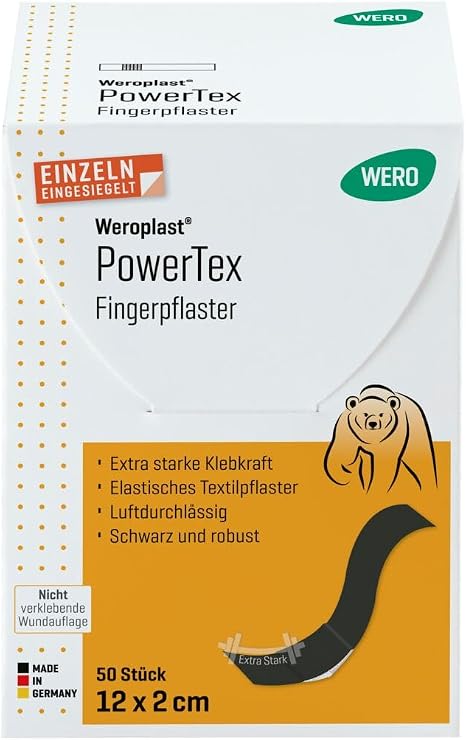 Wero Weroplast PowerTex Finger Plasters 12 x 2 cm Pack of 50