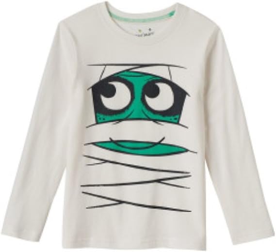 Jumping Beans Baby Boy Long Sleeve Halloween Graphic Tee (18M, Beige Ghost)