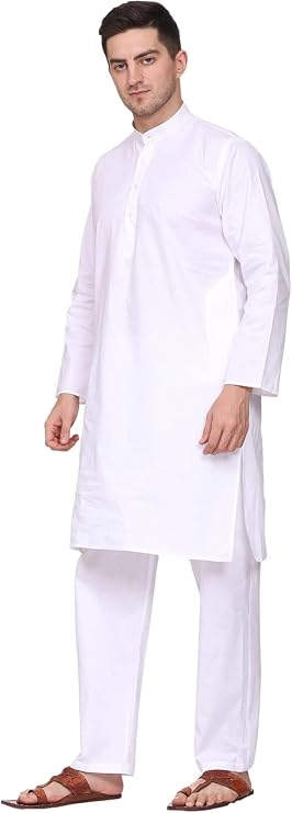 TOSQP27 Mens Cotton Kurta Pajama Set Gift Boys Ethnic Wedding Party Grooms Pyjama Outfit Men Traditional Festive Long Sleeve