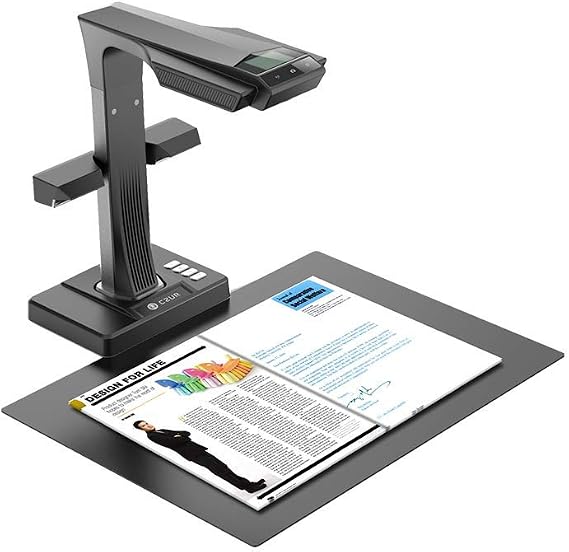 Document Scanner, CZUR ET16 Plus Book Scanner Professional Scanner Document Camera with 16MP Auto-Flatten Technology 180+ Languages OCR Function Compatible Windows7 / 8/10/11, XP Mac
