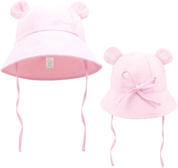 Baby Summer Sun Hat Infant Boys Girls Outdoor Breathable Hat Toddler Medical Cotton Yarn Bucket Hats