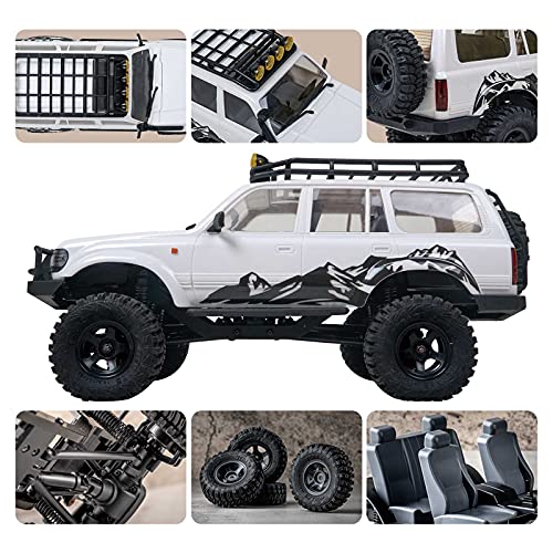 EAZYRC Patriot 118 2.4Ghz Crawler RC Car, All Terrain Hobby 4WD Off Road Truck Vehicle Models RTR for Boys Kids - Batteries x2