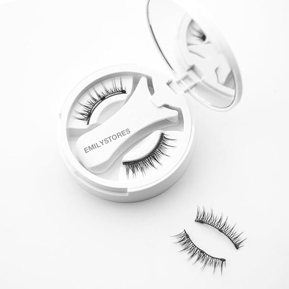 Magnetic Eyelashes Set with Applicator, Reusable False Lashes, No-Glue Design, Black (MLT13)
