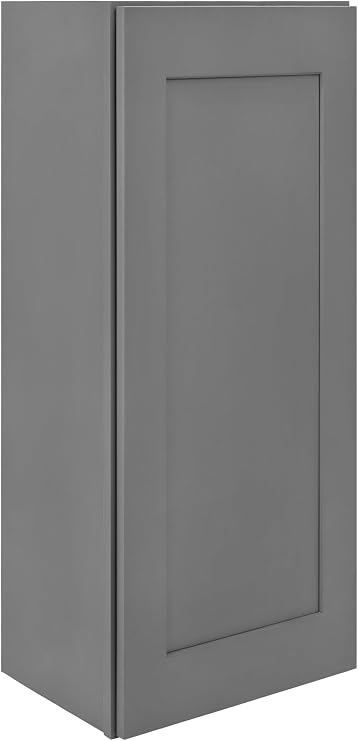 Gray Shaker Wall Cabinet - Ready to Assemble, Perfect for Kitchen, Laundry, Garage or Bathroom Storage - 9" W x 30" H x 12" D