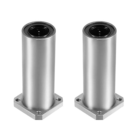 Linear Ball Bearings, LMK25LUU 25mm Square Flange Linear Motion Bushing Double Side Rubber Sealed for 25mm Linear Shaft CNC Machine 3D Printer 2 Pack
