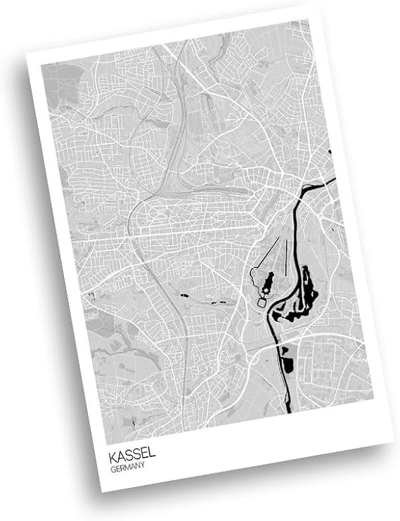 Modern Colored Hometown Poster of Kassel Germany City 8 | 11x17 12x18 16x24 24x36 Unframed Wall Art | Minimalism City Traveler Print | Minimal Gift | Minimalist Home Office Decor