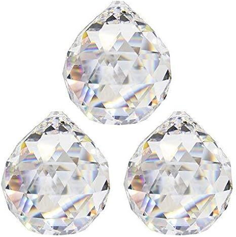 Moira 3 pcs 20 mm Fengshui Hanging Crystal Ball with Red Thread (3)