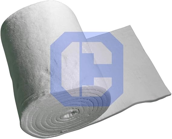 Ceramic Fiber Insulation Roll, 2300F 8LB 2"X24"X12.5', High Density Fireproof Insulation Blanket for Forge, Foundry, Furnace, Kiln, Wood Stove, Pizza Oven, Dishwasher Insulation- CERAMATERIALS