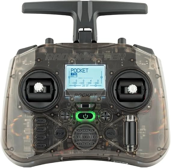 RadioMaster Pocket Remote Controller Hall Gimbal EdgeTX Built in LED Portable Lightweight (ELRS Charcoal Mode 2)