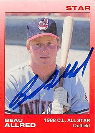 Sports Memorabilia Autograph Warehouse 246135 Beau Allred Autographed Baseball Card - Cleveland Indians 1988 Star - No. 23