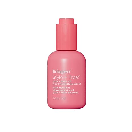 Briogeo Style + Treat 4-in-1 Weightless Hair Oil | Silicone-Free Heat Protectant, Frizz Control & Shine for Fine to Medium Hair | Vegan & Cruelty-Free | 1.5 oz