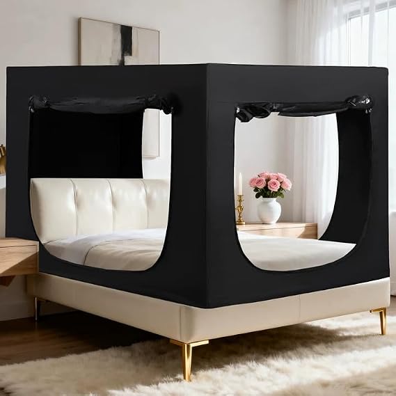 Bed Tent Twin Bed Canopy - Cubby Bed Tent for Adult Sleep Tents Blackout Breathable Lightweight Private Space Sleeping Pod with Fiber Rod