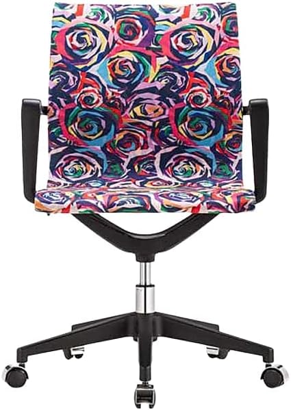 Eurotech Seating Elizabeth Sutton Collection Wynwood Multi Rose Task Nylon Home-Office-Desk-Chairs, Black Frame with Silver Accents