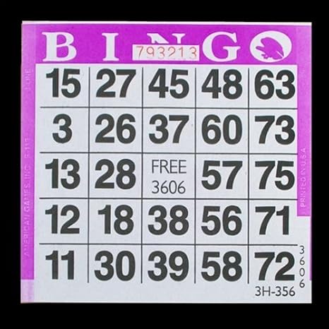 1 on Purple Bingo Paper Cards - 1500 Cards