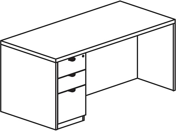 Lorell Prominence 2.0 Gray Elm Laminate Desk Unit - 60" x 30" x 29"