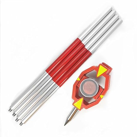 Mini Prism with 4 Poles for Total Station + 17.5 mm Offset or Prism Constant