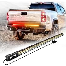 OPT7 Redline 48" Aluminum Truck Tailgate Light Bar w/Sequential Amber Turn - Weatherproof Rigid 1-Piece Triple Row LED Strip - Dynamic Taillight w/White Reverse - Fits Tacoma Colorado Frontier Canyon