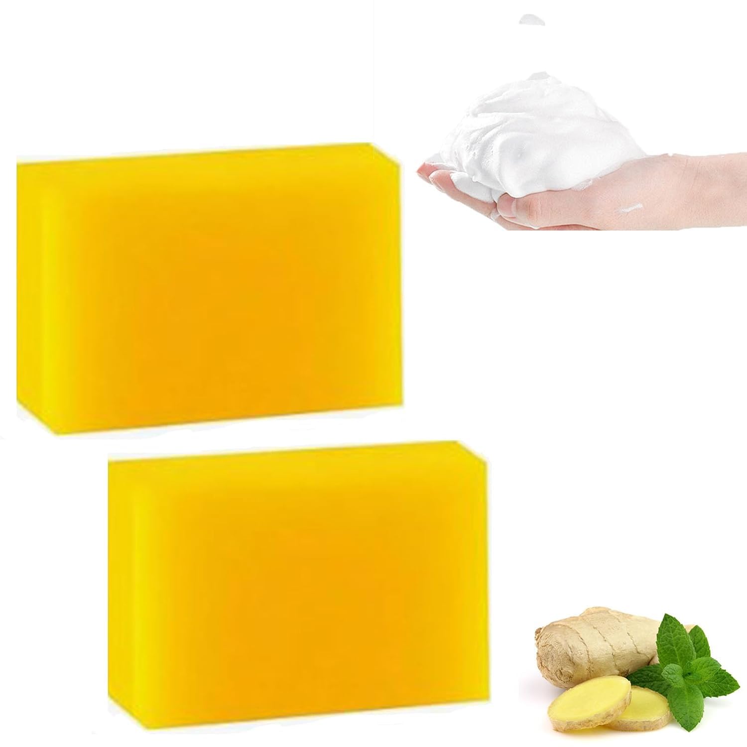Melaglow Brightening Soap,Deep Cleansing Turmeric Soap,Lemon Turmeric Kojic Soap,Turmeric Soap Bar for Face & Body,Keep Skin Smooth2pcs