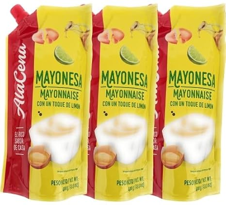 Mayonesa Alacena | Sabor Cremoso y Versatil | Aderezo de Calidad Premium para tus Comidas | Mayonesa Con un toque de Limon |(Receta Casera) Pack de 3 x (400 gr 13.5 oz)